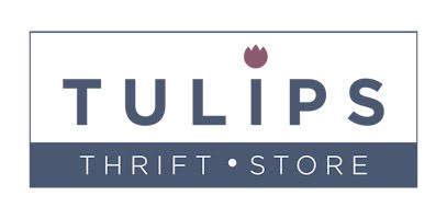 Logo for Tulips Thrift Store and official link back to the Tulips Thrift Store logo.